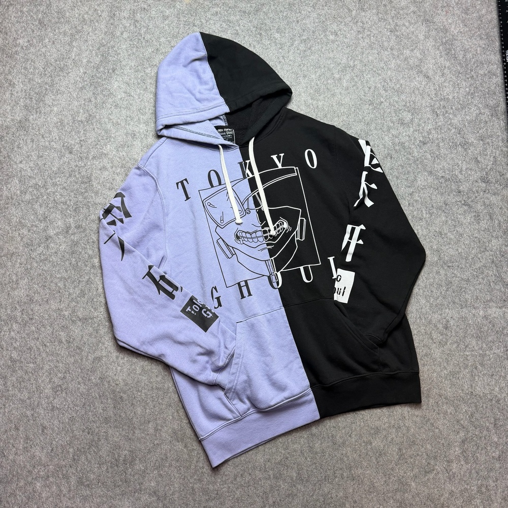 Hot Topic Tokyo Ghoul Hoodie Mens Medium Multicolor Kaneki Graphic Pullover